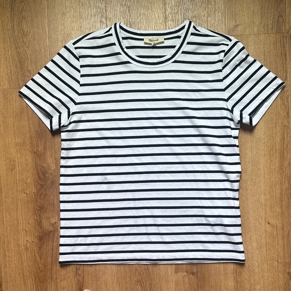 Madewell 100% Cotton Perfect Crewneck‎ Tee in Allday Jersey